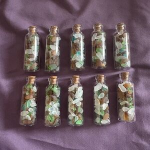 Maine Sea Glass in Glass Bottles